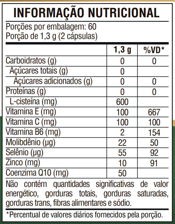 NAC Formula Premium 8 Ativos Concentrados 120 Capsulas - Nutrione