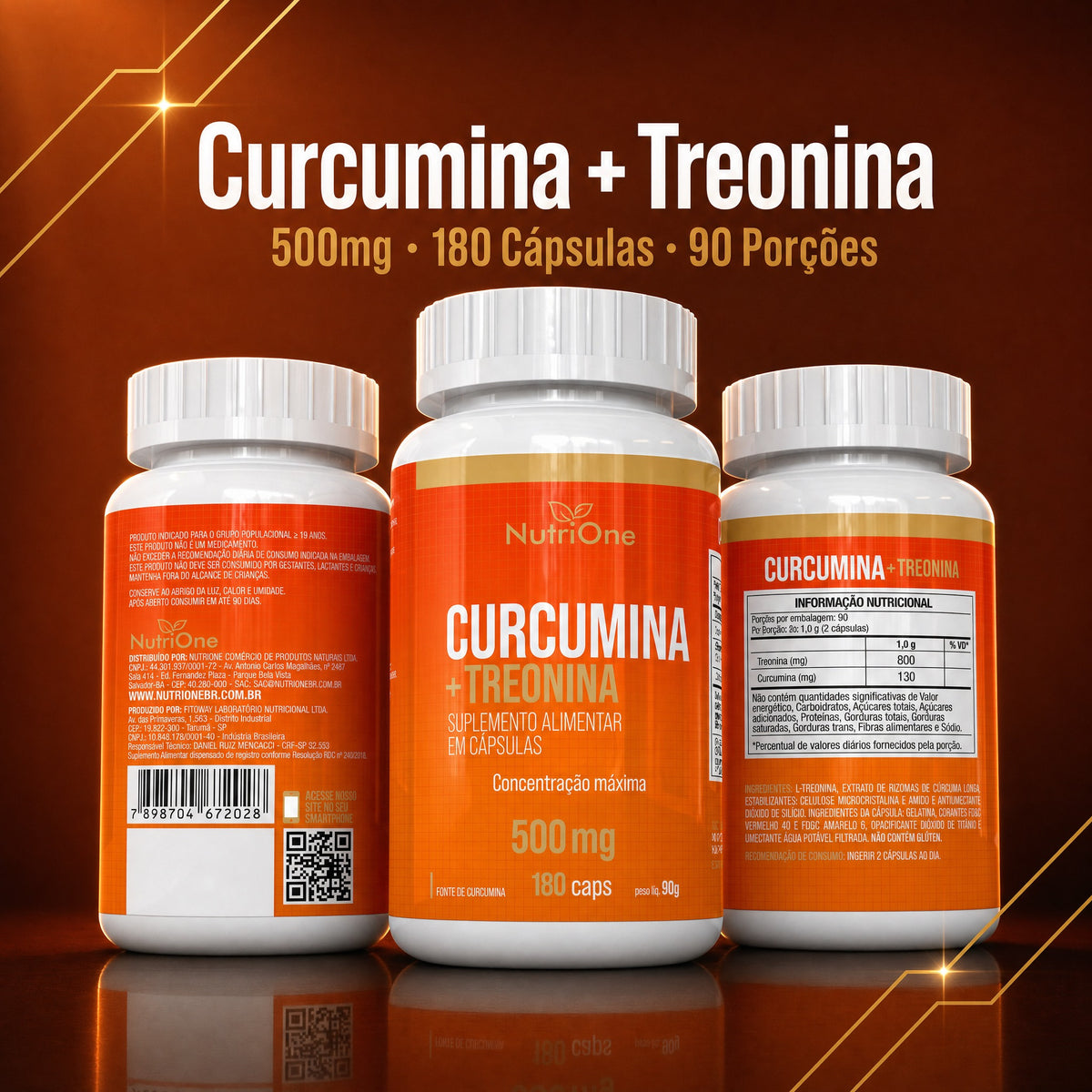 Curcumina 95% (cúrcuma Longa) 180 Caps 500mg - Nutrione
