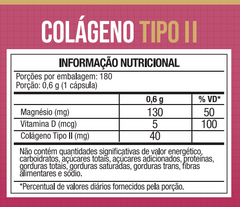Colágeno Tipo 2 180 Caps + Vitamina D e Magnésio - Nutrione