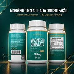 Magnésio Dimalato Puro 180 Cápsulas 500mg - Nutrione