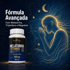Melatonina 180 Cápsulas + Triptofano, Magnésio, Metilfolato e Vitamina B6 - Nutrione