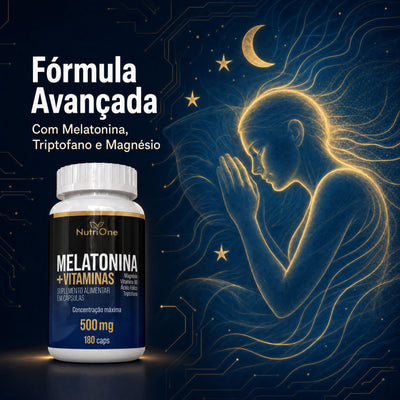 Melatonina 180 Cápsulas + Triptofano, Magnésio, Metilfolato e Vitamina B6 - Nutrione