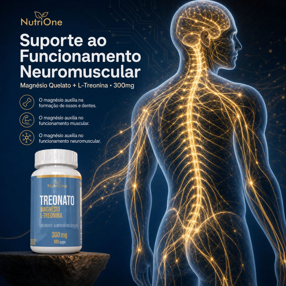 Magnesio L Treonato L-Treonina 180 Capsulas - Nutrione