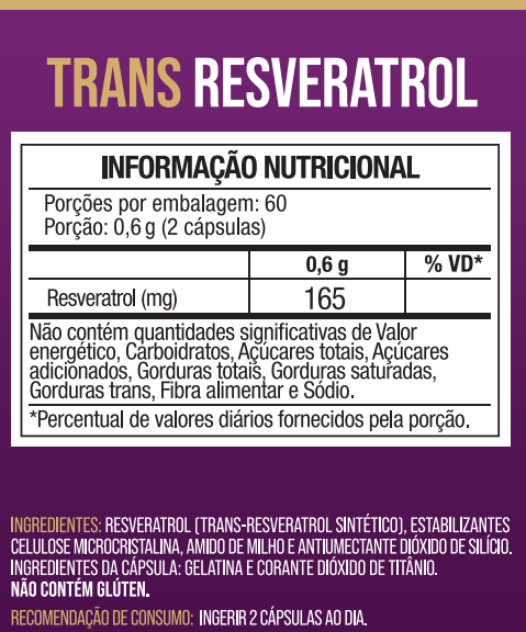 Trans-Resveratrol Concentrado 500mg 120 Cápsulas - Nutrione