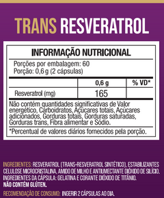 Trans-Resveratrol Concentrado 500mg 120 Cápsulas - Nutrione
