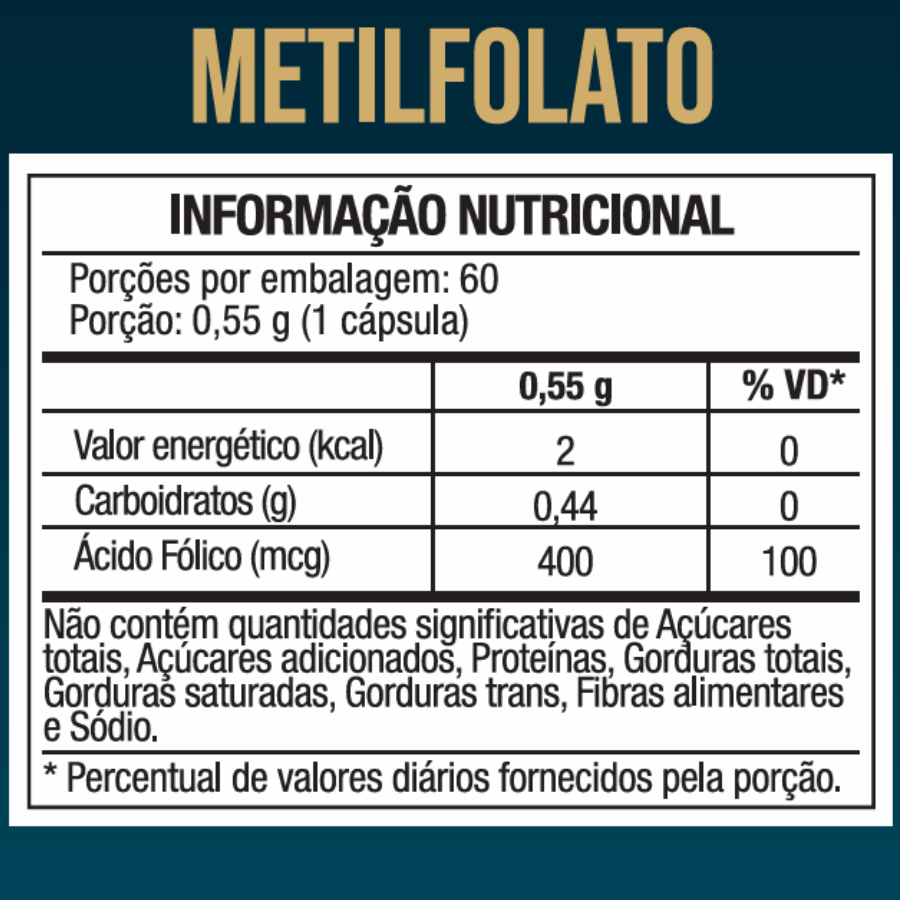 L-Metilfolato de Cálcio 60 Cápsulas
