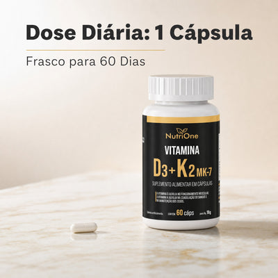 Vitamina D3 + K2 Mk7 Alta Concentracao 60 Caps - Nutrione