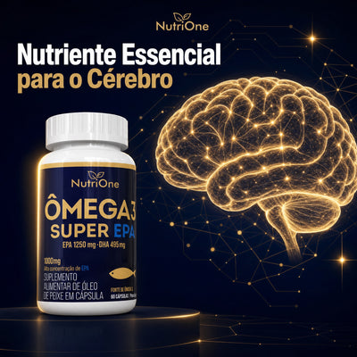 Ômega 3 Super EPA 1250mg EPA 495mg DHA - Óleo de Peixe Alta Concentração 1840mg de Ômega 3 por Porção 60 Cáps - Nutrione