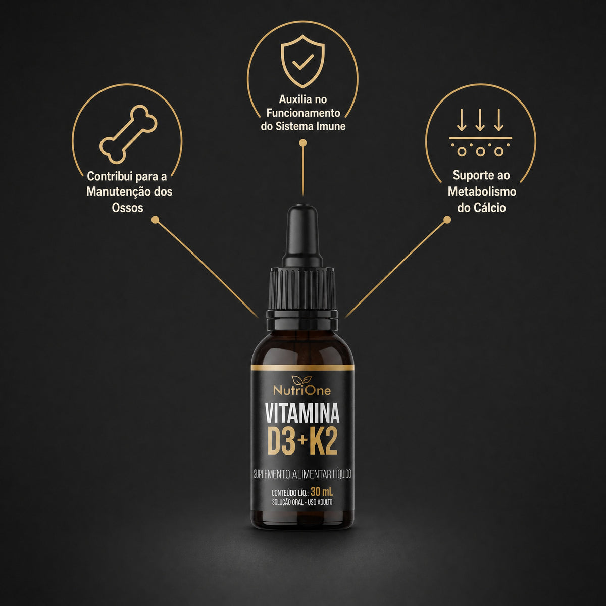 Vit. D3 2.000UI + K2 MK7 em Gotas 120 Doses