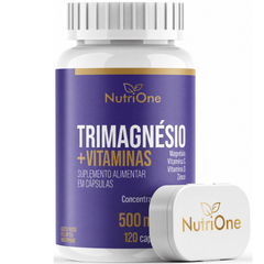 Trimagnesio (Malato, Taurato e Quelato) + Zinco, Vitamina C e D, 120 Capsulas - Nutrione