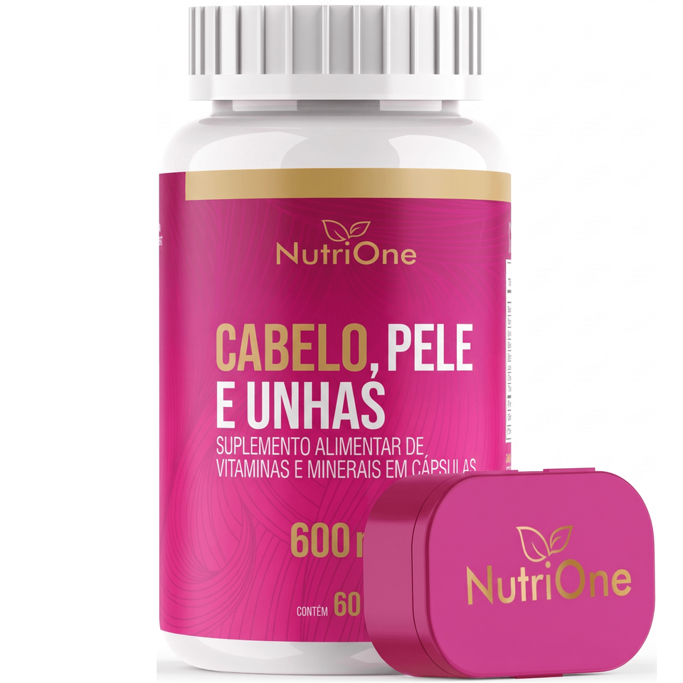 Cabelo, Pele e Unhas 60 Caps 600mg 16 Ativos - Nutrione