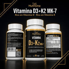 Vitamina D3 + K2 Mk7 Alta Concentracao 60 Caps - Nutrione