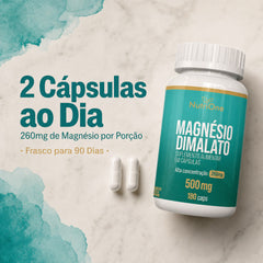 Magnésio Dimalato Puro 180 Cápsulas 500mg - Nutrione