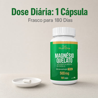 Magnésio Quelato (Bisglicinato) 180 Caps 500mg - Nutrione