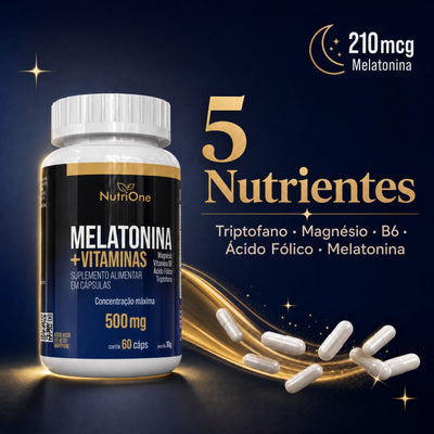 Melatonina 60 Capsulas + Triptofano, Magnesio, Metilfolato e Vitamina B6 - Nutrione