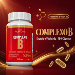 Complexo B 180 Caps 500mg Vits B1 B2 B3 B5 B6 B12 - Nutrione