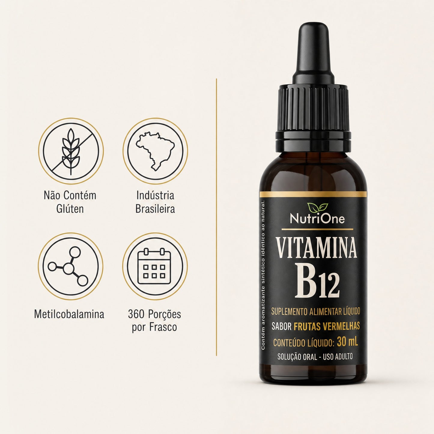 Vitamina B12 Metilcobalamina Líquida em Gotas