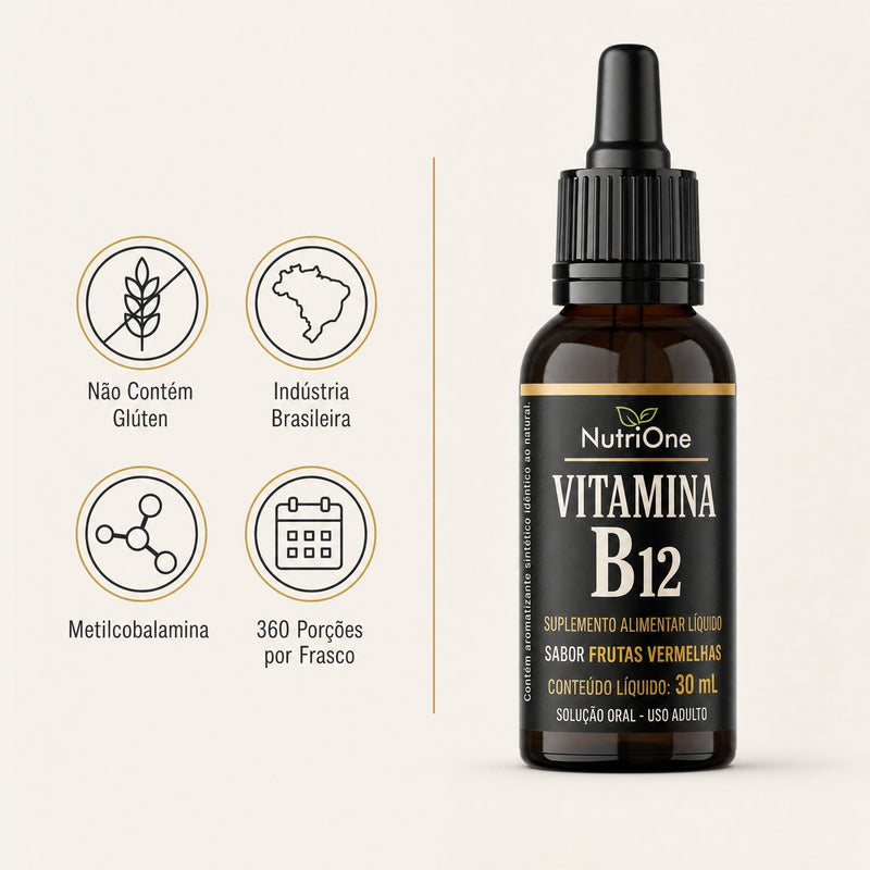 Vitamina B12 Metilcobalamina Líquida em Gotas