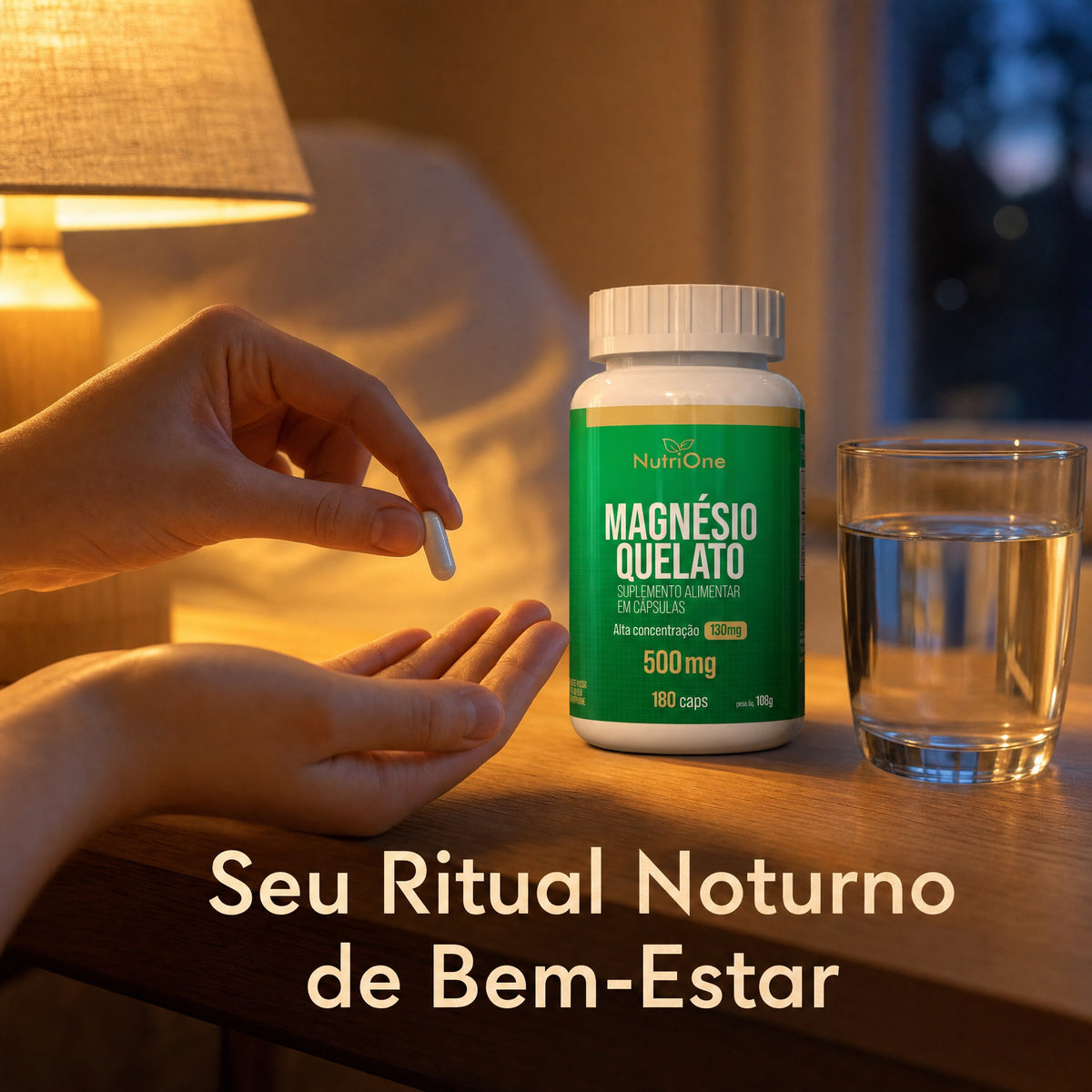 Magnésio Quelato (Bisglicinato) 180 Caps 500mg - Nutrione