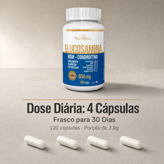 Glucosamina, MSM, Condroitina, Curcumina, Colageno Tipo II, Acido Hialuronico e Calcio 120 Caps - Nutrione