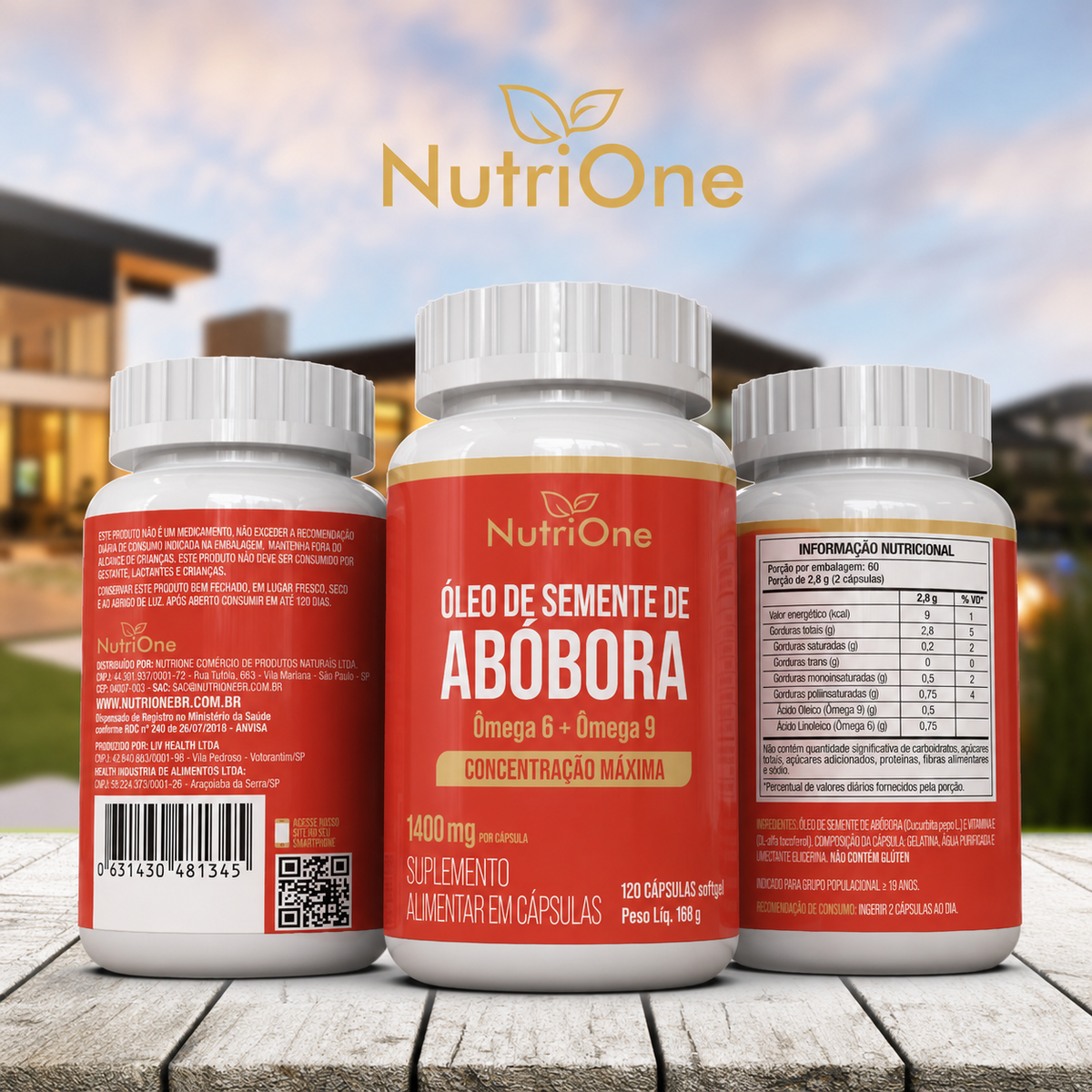 Óleo de Semente de Abóbora 1400mg - Ômega 6 + Ômega 9 - Concentração Máxima - 120 Cápsulas - Nutrione