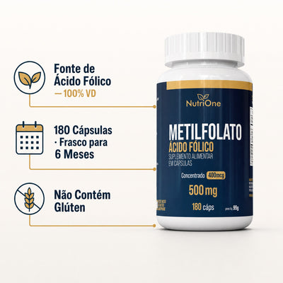Metilfolato de Cálcio 500mg 180 Cápsulas