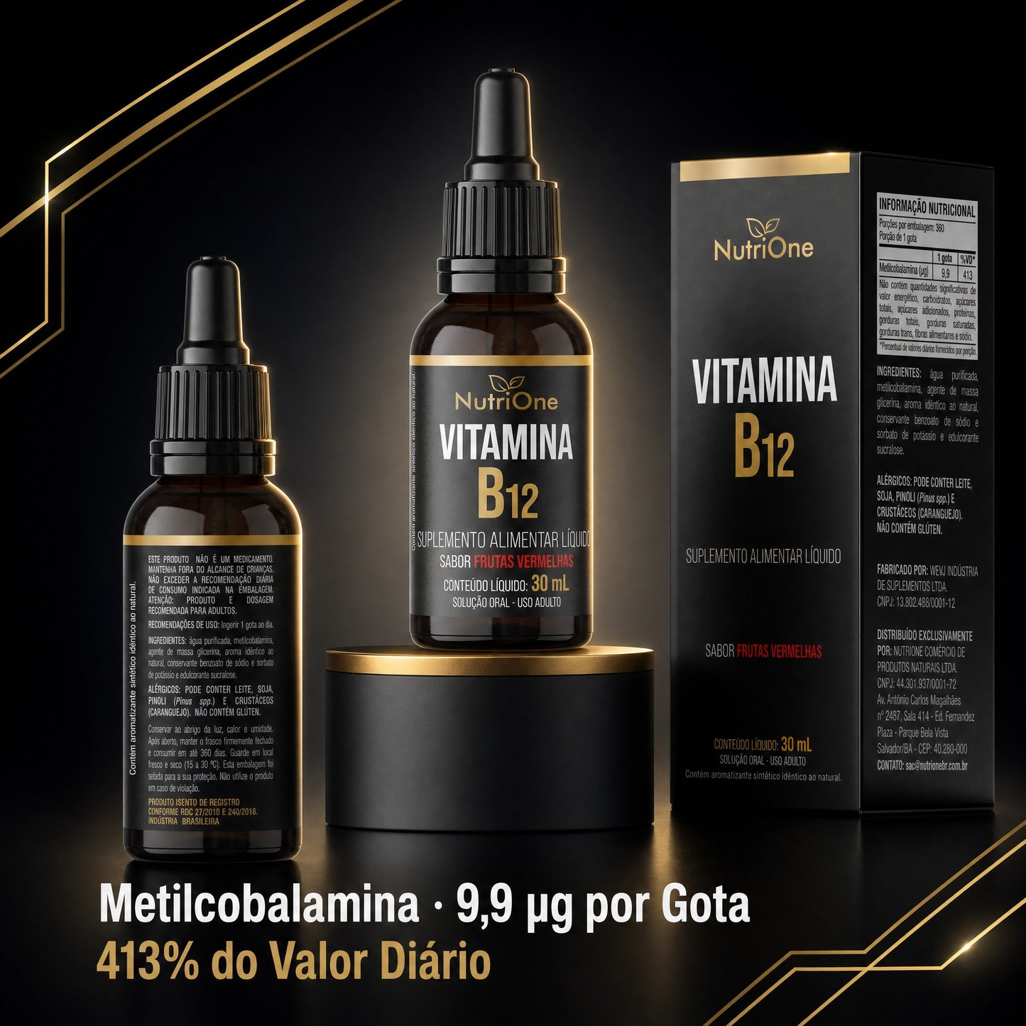 Vitamina B12 Metilcobalamina Líquida em Gotas