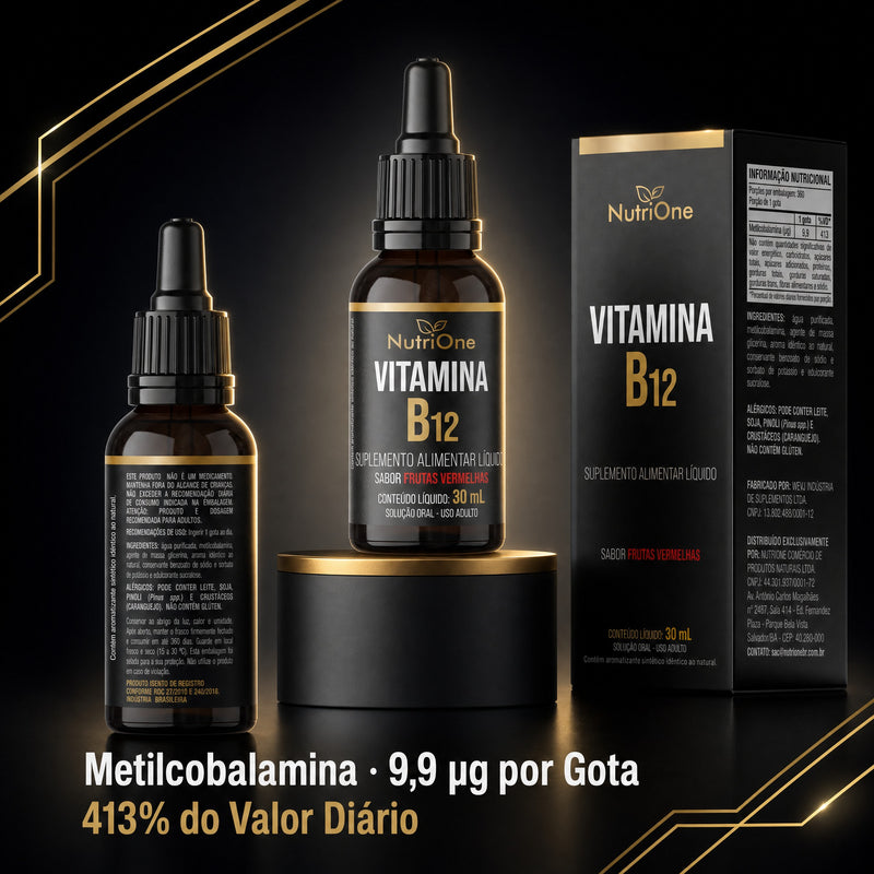 Vitamina B12 Metilcobalamina Líquida em Gotas