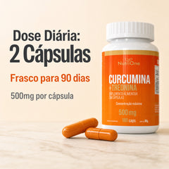 Curcumina 95% (cúrcuma Longa) 180 Caps 500mg - Nutrione