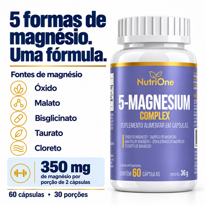 5-Magnesium Complex 5 Magnésios 60 Cápsulas - Nutrione