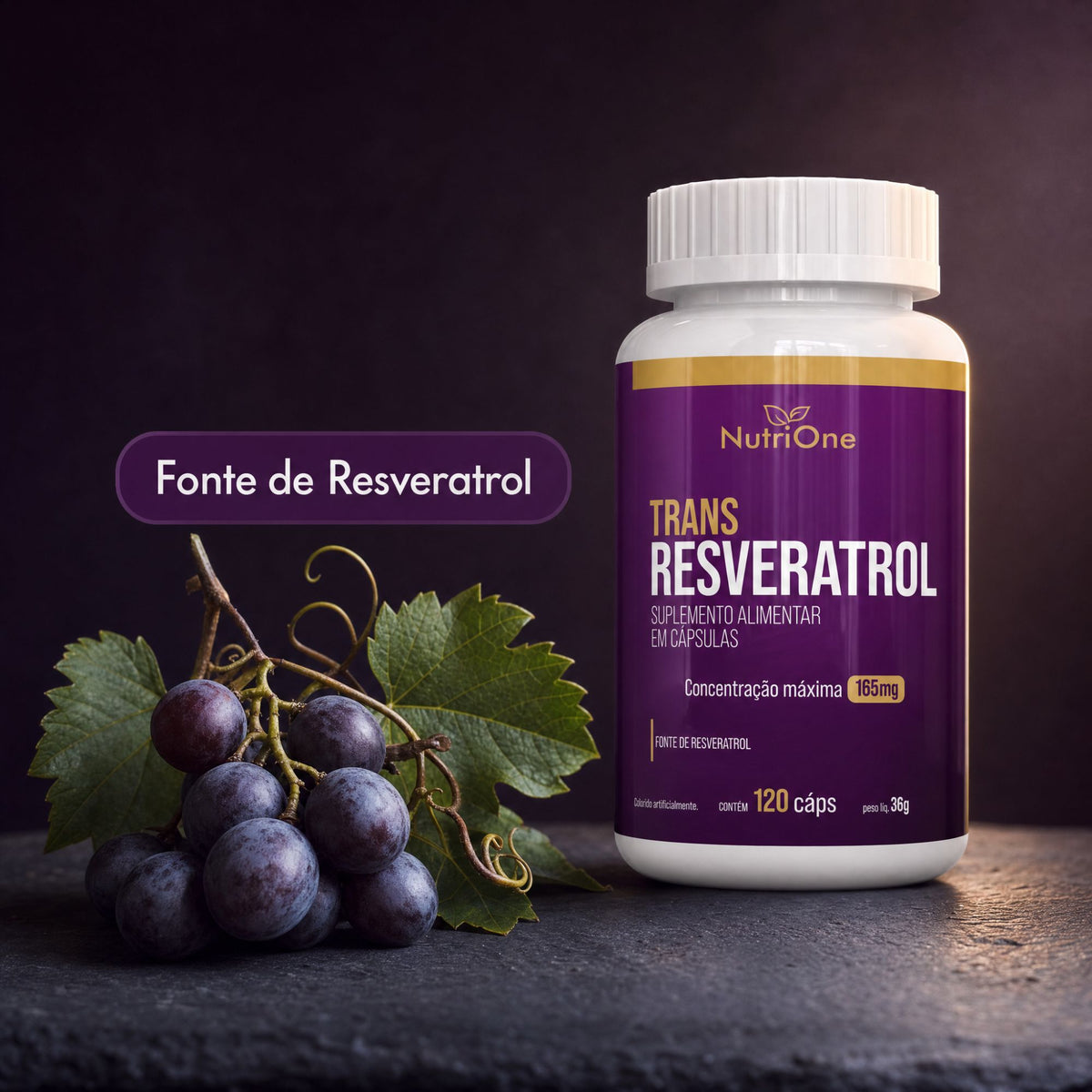 Trans-Resveratrol Concentrado 500mg 120 Cápsulas - Nutrione