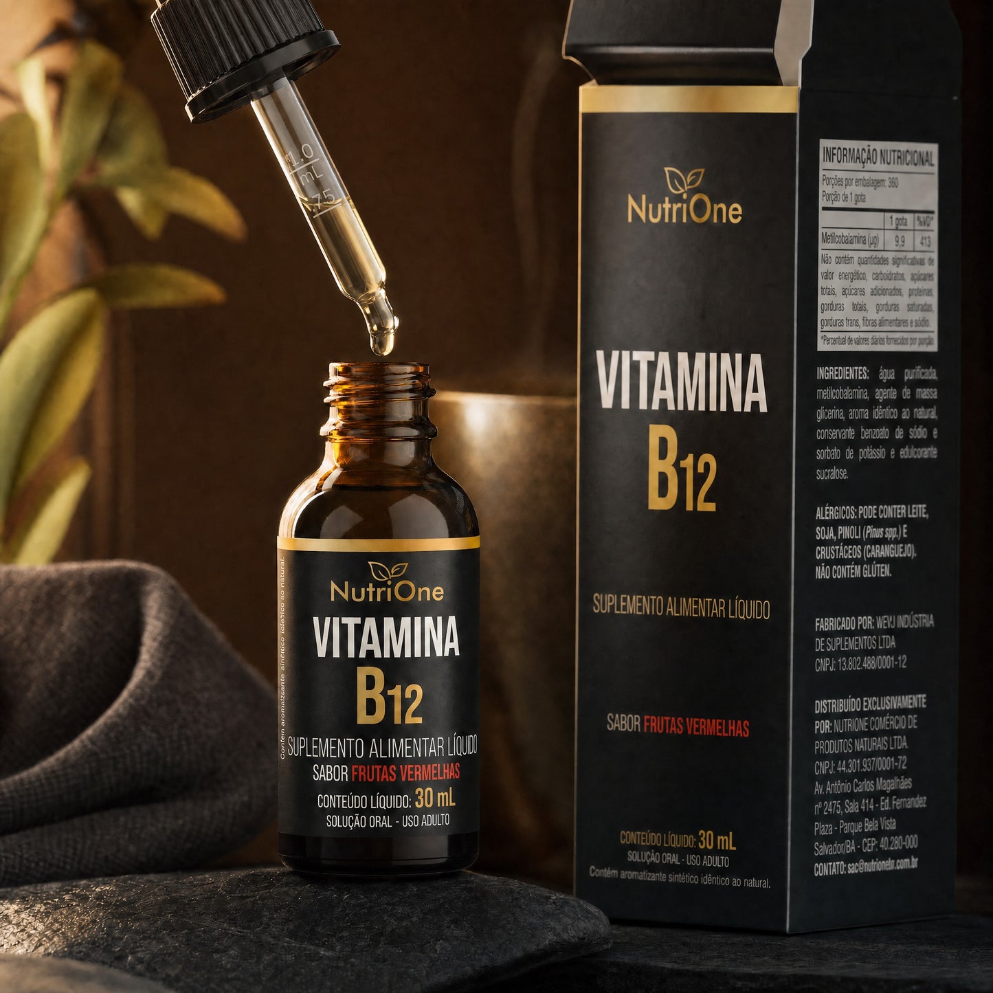 Vitamina B12 Metilcobalamina Líquida em Gotas