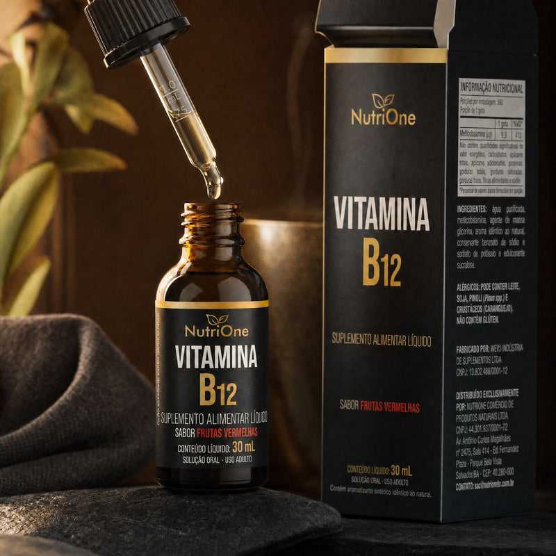 Vitamina B12 Metilcobalamina Líquida em Gotas