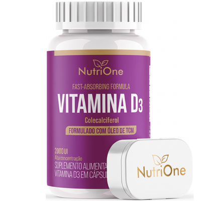 Vitamina D3 2000UI Formulada com Oleo de TCM 60 Softgels - Nutrione