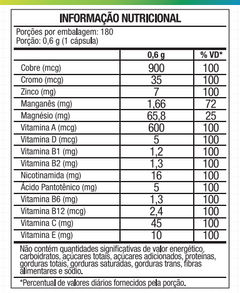 Polivitamínico Completo 180 Cápsulas - Nutrione