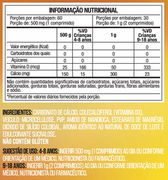 Cálcio D3 Concentrado Sabor Doce de Leite - Vitamina D3 e Carbonato de Cálcio - 60 Comprimidos - Nutrione