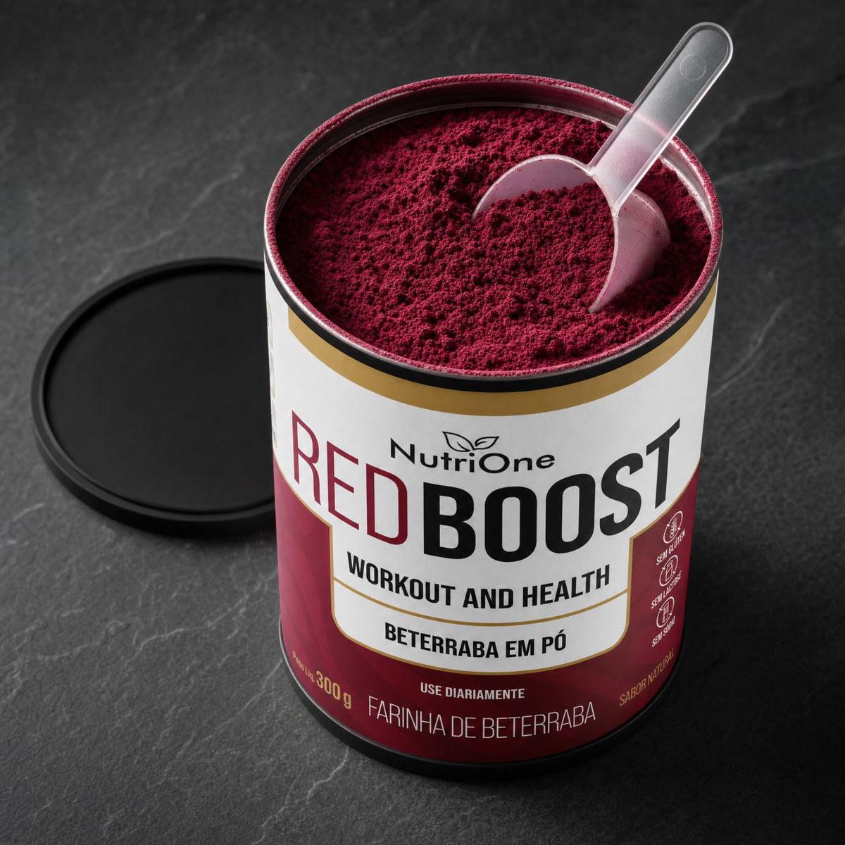 Red Boost Beterraba em Pó com Maltodextrina 300g - Farinha de Beterraba Sabor Natural, Sem Glúten, Sem Sódio - Nutrione