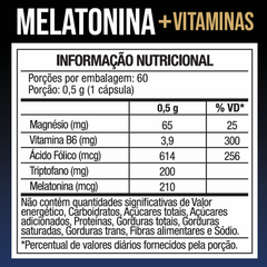 Melatonina 60 Capsulas + Triptofano, Magnesio, Metilfolato e Vitamina B6 - Nutrione