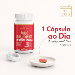 Acido Hialuronico + Biotina, Colageno e Vitaminas  60 Caps - Nutrione