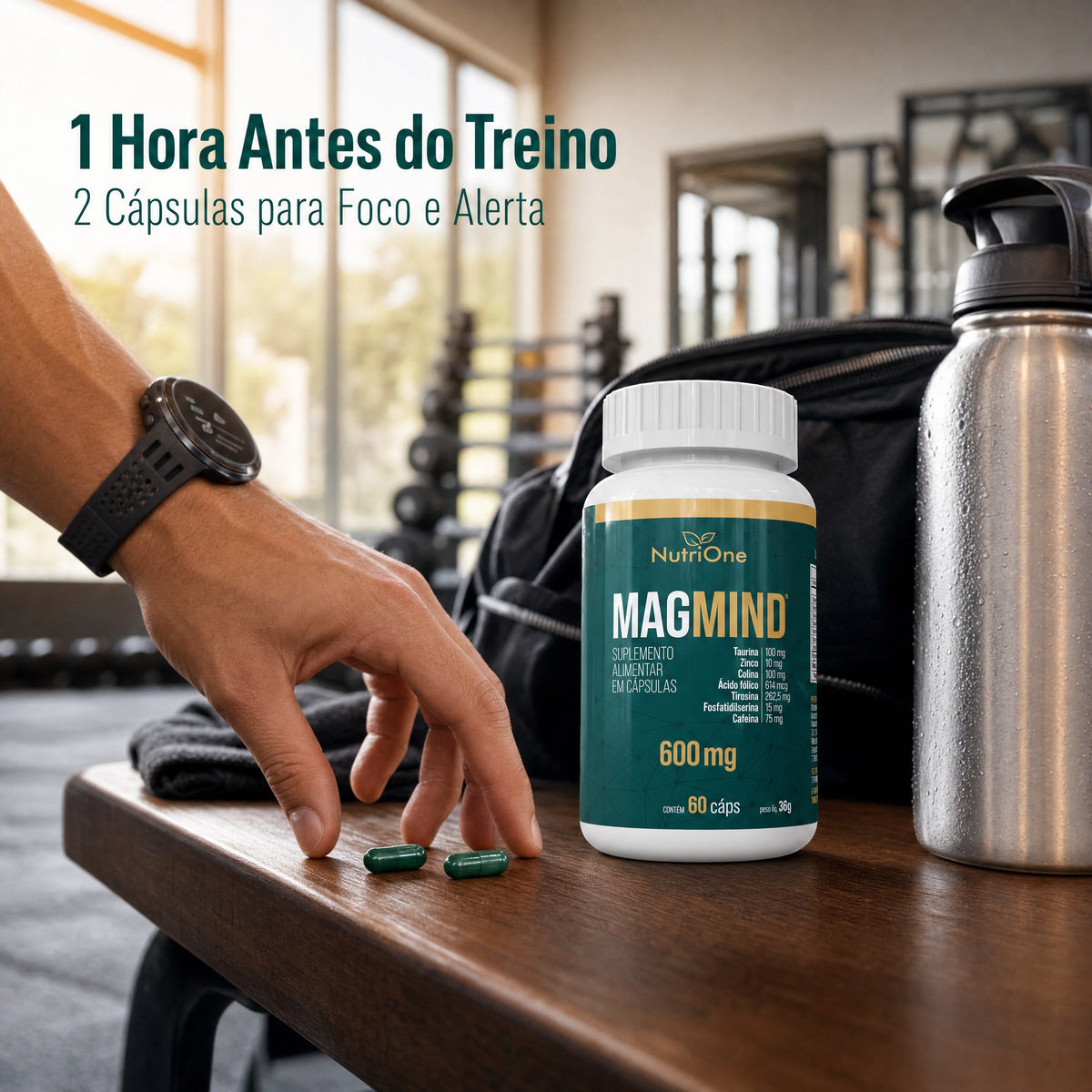 Magmind Formula Memoria Concentracao Foco 600mg - Nutrione