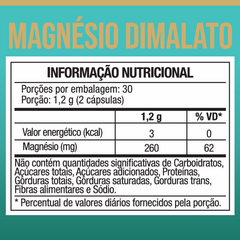 Magnesio Dimalato Puro Alta Concentracao 60 Caps - Nutrione