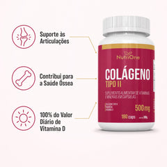 Colágeno Tipo 2 180 Caps + Vitamina D e Magnésio - Nutrione