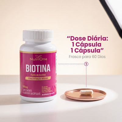 Biotina 45mcg Concentração Máxima 60 Cápsulas Vitamina B7 - Nutrione