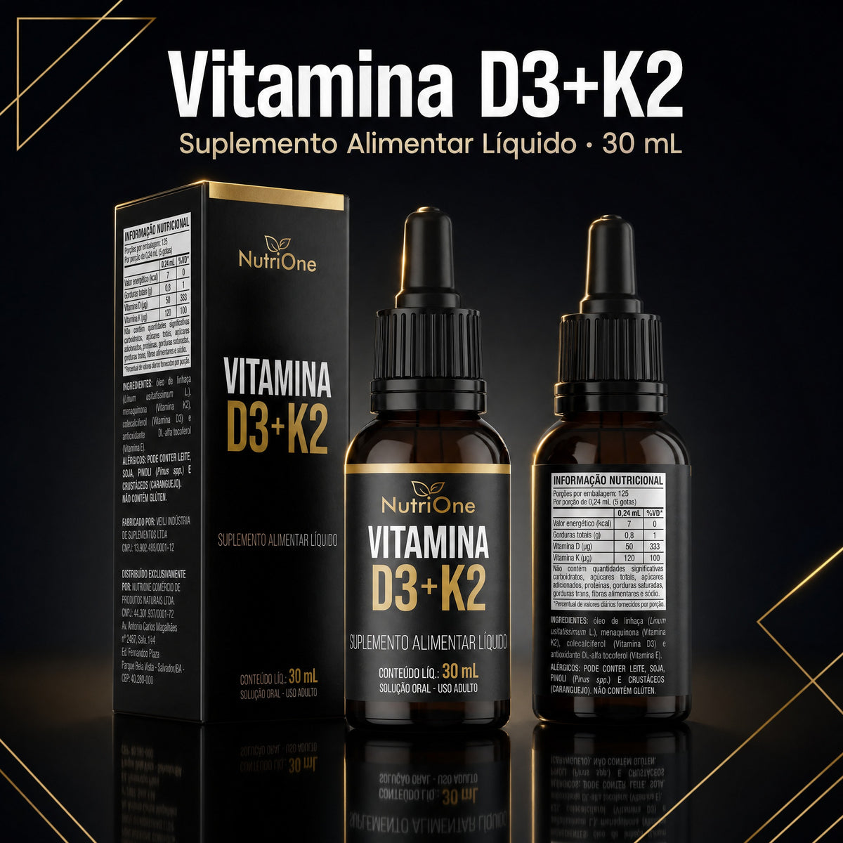Vit. D3 2.000UI + K2 MK7 em Gotas 120 Doses