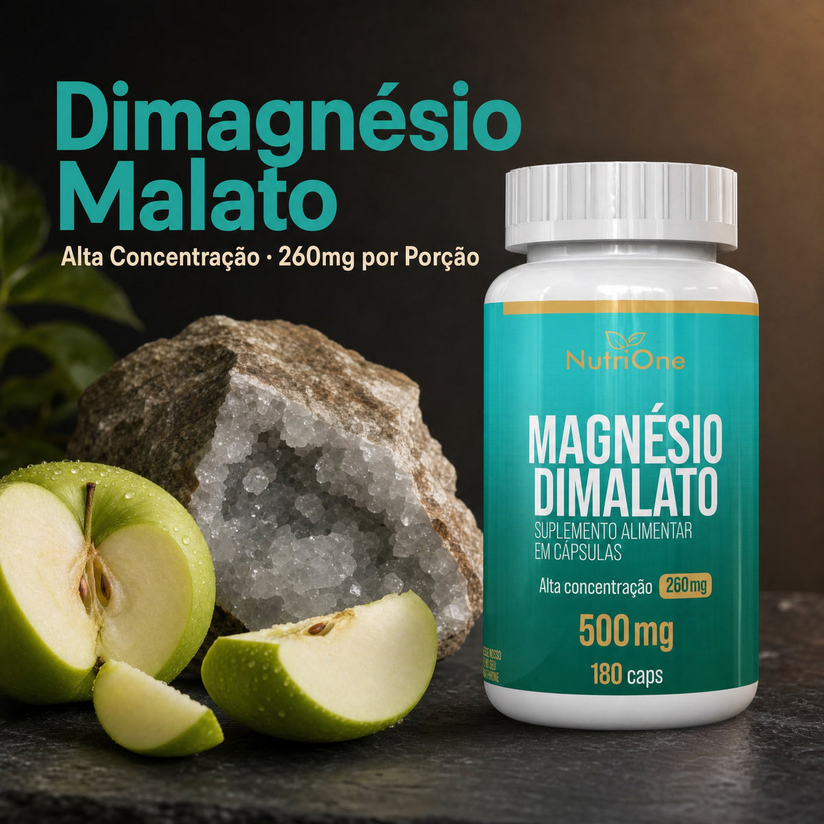 Magnésio Dimalato Puro 180 Cápsulas 500mg - Nutrione