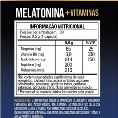 Melatonina 180 Cápsulas + Triptofano, Magnésio, Metilfolato e Vitamina B6 - Nutrione