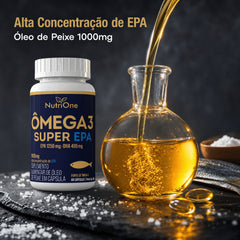 Ômega 3 Super EPA 1250mg EPA 495mg DHA - Óleo de Peixe Alta Concentração 1840mg de Ômega 3 por Porção 60 Cáps - Nutrione
