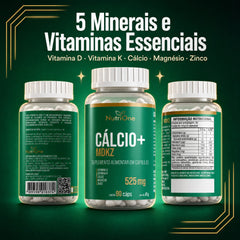 Calcio+ com Magnesio, Zinco e Vitaminas D e K2 90 Capsulas - Nutrione