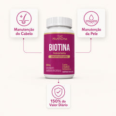 Biotina 45mcg Concentração Máxima 60 Cápsulas Vitamina B7 - Nutrione