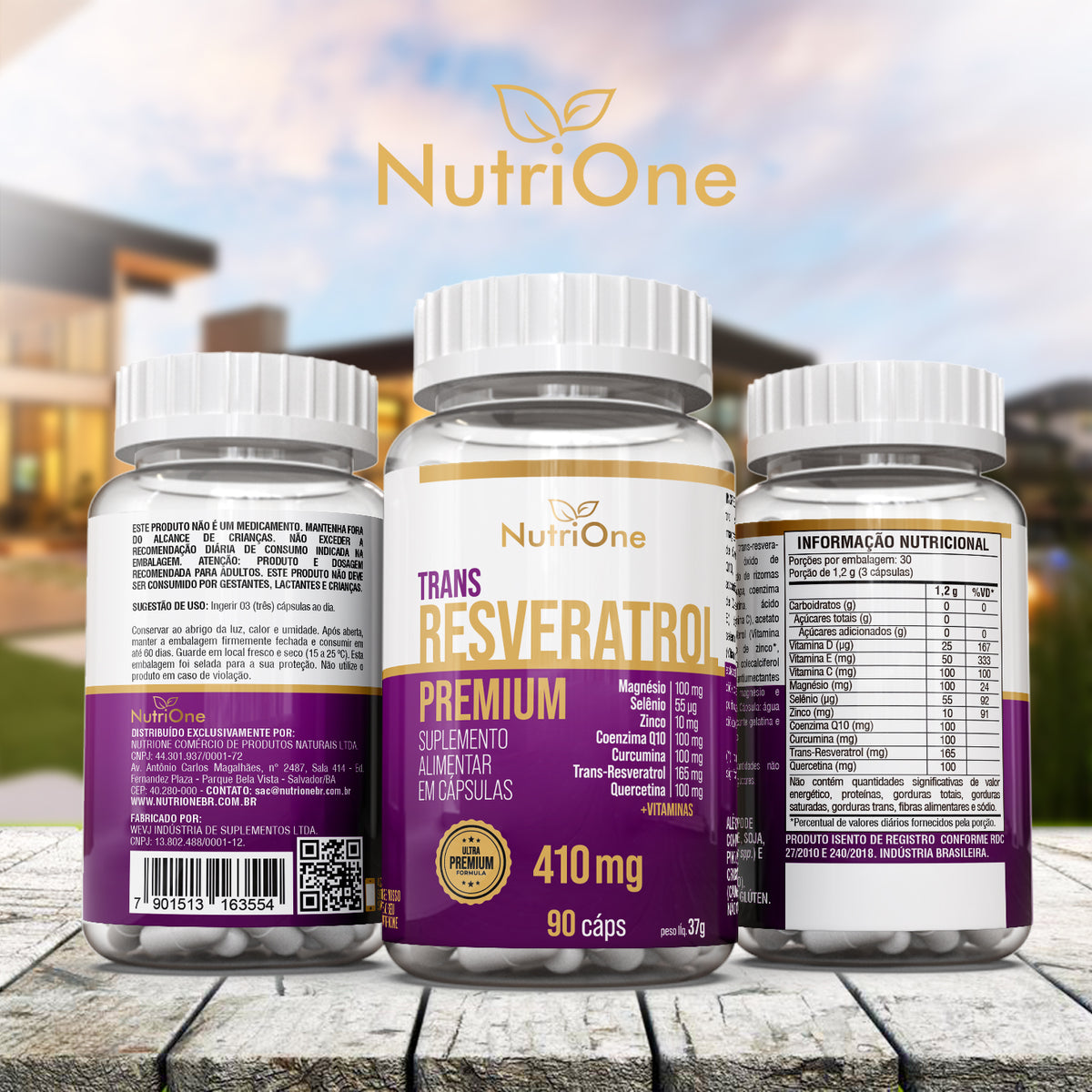 Resveratrol Trans Formula Premium 10 Ativos Concentrados 90 Capsulas - Nutrione